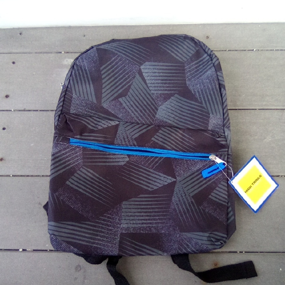 High TrailsBlack and Blue Geometric Men's Backpack
